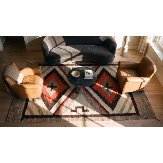 1920s Gray Geometric Kilim Antique American Navajo Rug 3'4" X 5'9" Flatweave Wool Carpet For Sale - Image 14 of 14