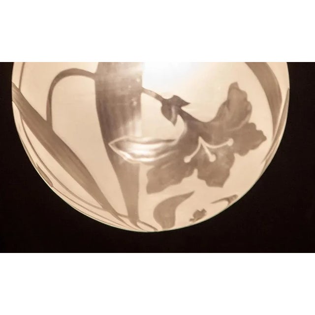 Liberty Engraved Glass Sphere Chandelier or Lantern, Italy, 1940 For Sale - Image 15 of 16