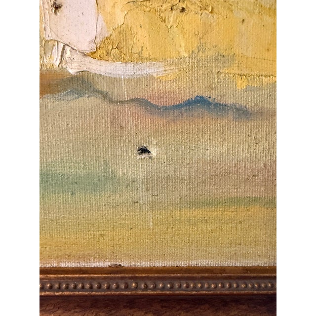 Textile Vintage Daffodil Oil Painting on Grumbacher Ny Canvas, Original Mid Century Floral in Gold Frame, Impressionist Flower Art. Signed Mahaffey For Sale - Image 7 of 15