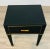 Original Retail $2720, stylish Bungalow 5 Modern Black Leather Hunter Side Table, two fabric lined drawers, brass finished...