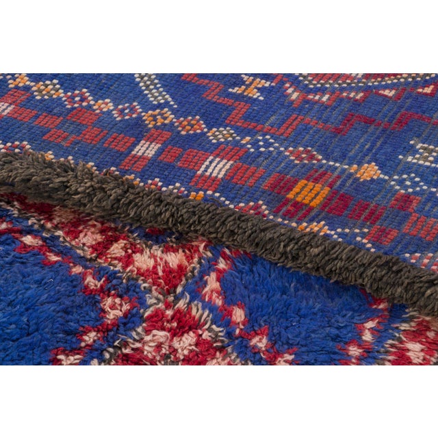Textile Vintage Moroccan Berber Shag Wool Rug With Diamond Grid by Rug & Kilim, 1950-1959 For Sale - Image 7 of 9