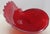 Large Festive Hand-Blown Crimson Red and White Speckled Art Glass Conch Shell Centerpiece For Sale - Image 11 of 15