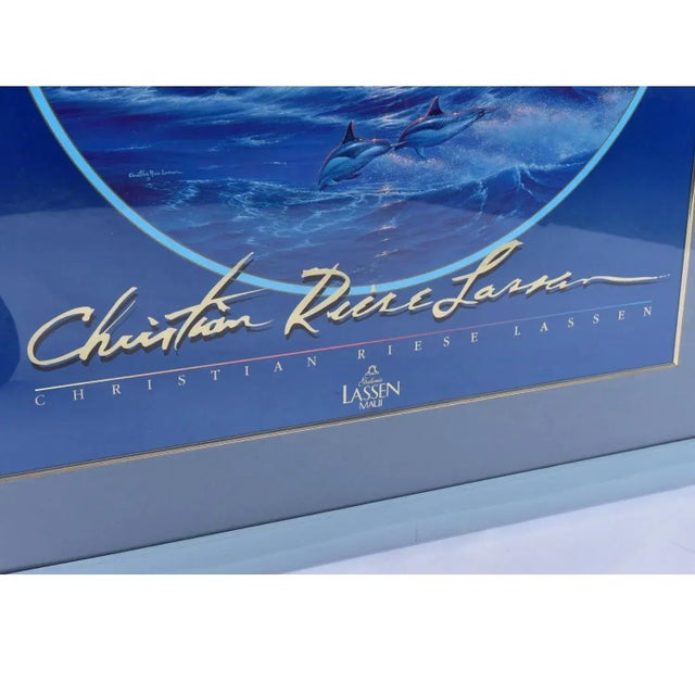 Blue Christian Riese Lassen Genesis Hawaiian Ocean Fantasy Framed Galerie Lassen Print For Sale - Image 8 of 11