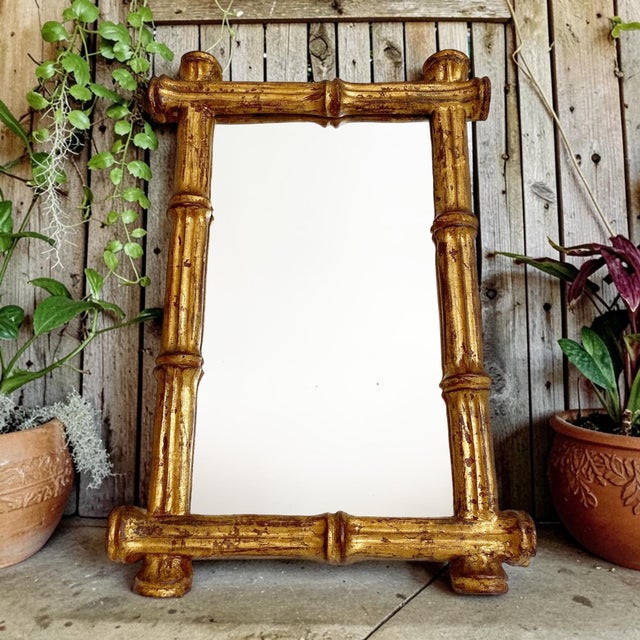 Elevate your home decor with the vintage Italian Florentia giltwood faux bamboo mirror, a stunning piece that combines...