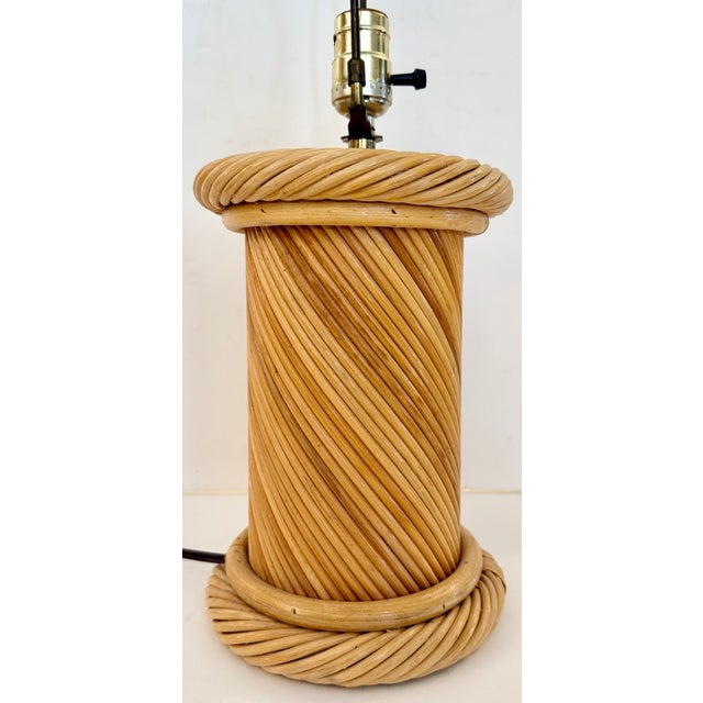 Gabriella Crespi Boho Chic Twisted Pencil Reed Table Lamp For Sale - Image 4 of 7
