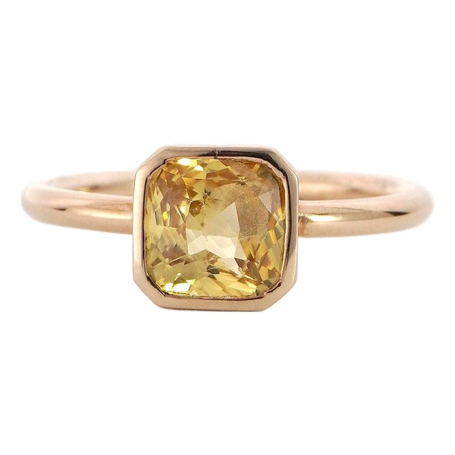 Gia No Heat Yellow Sapphire Solitaire Ring 2.15ct in 14k Gold Size 7.75 For Sale