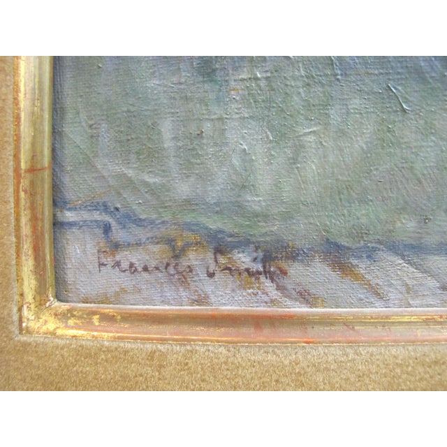 Francis Smith Gilt Framed Figural Garden Signed Oil Painting Jardin For Sale - Image 4 of 10