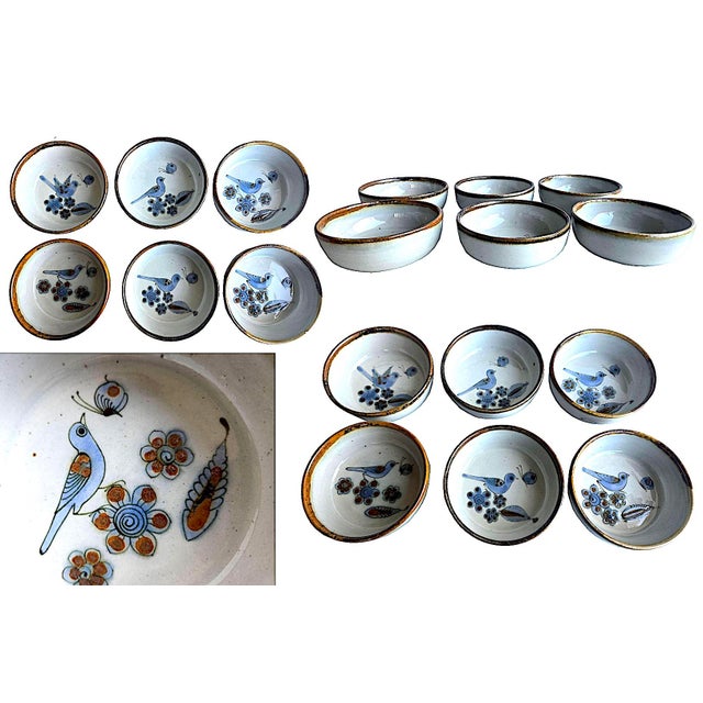 Vintage Set of Tonala El Palomar Blue by Ken Edwards Pottery Dinnerware, 31 Pieces For Sale - Image 10 of 14