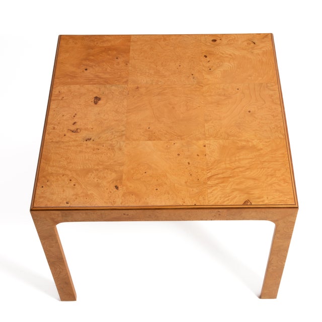 Henredon Scene Two Olive Burl Square Parsons Table Mid Century Baughman For Sale In Philadelphia - Image 6 of 11