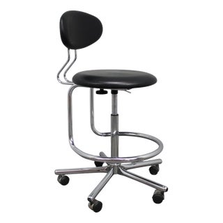 Adjustable Chrome Swivel Office Chair on Casters, Czechoslovakia, 1980s For Sale