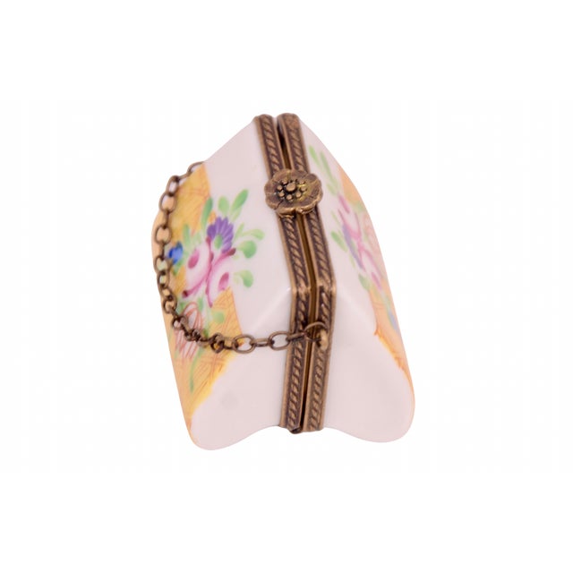 Limoges, France Limoges Numbered Yellow Flower Purse Box For Sale - Image 4 of 7