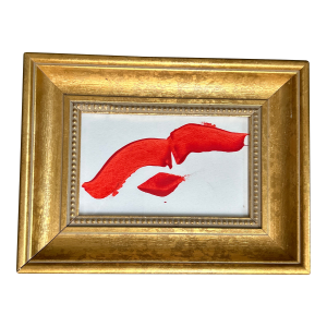 Contemporary Original Abstract “Flying Red Lips” Painting