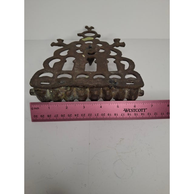 Presented for sale is a fine example of an antique North African Hanukkah oil lamp, most likely from Morocco. This heavy,...