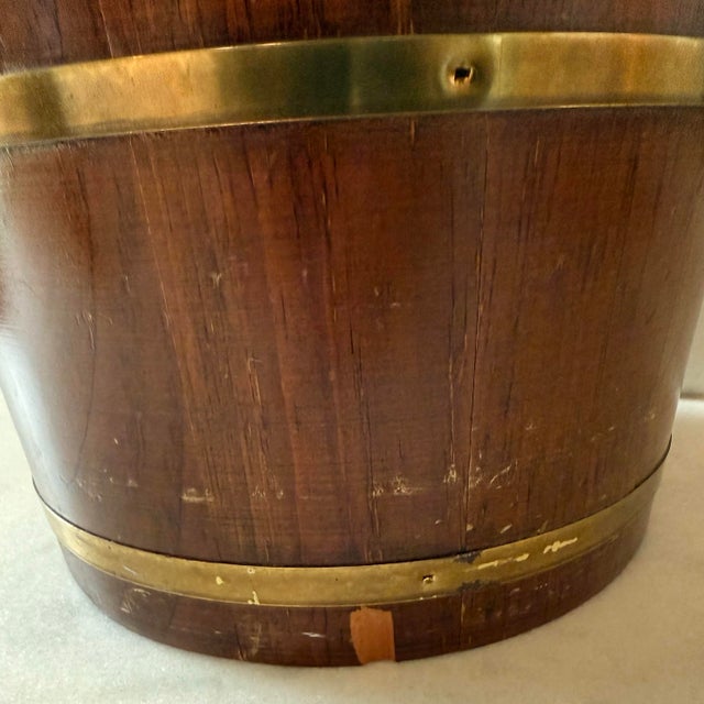 Vintage Oak and Brass Bucket For Sale - Image 12 of 12