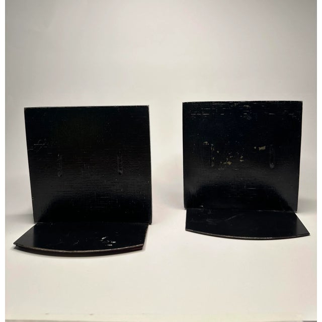 Vintage Classic Roman Black & Gold Square Horse Cast Metalware Bookends, a Pair For Sale In Houston - Image 6 of 12