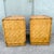 Wood Boho Chic Herringbone Wicker Faux Bamboo Nightstands/Commodes by Dixie - A Pair For Sale - Image 7 of 9