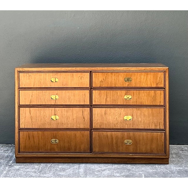 Mid-Century Modern Vintage Drexel Campaign Dresser For Sale - Image 3 of 12