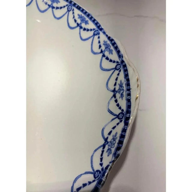 Blue Early 20th Century French Blue & White Serving Platter For Sale - Image 8 of 12