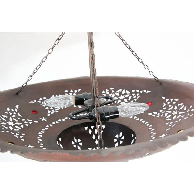 Handcrafted Moroccan Metal Chandelier with Moorish Design For Sale - Image 12 of 12