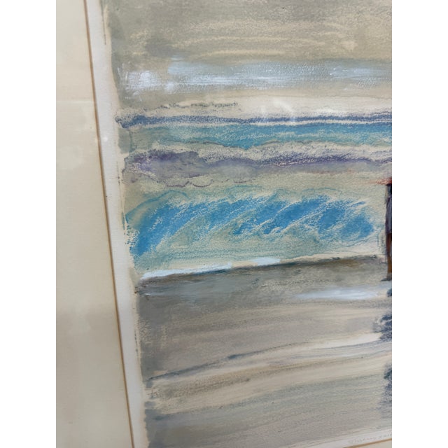 Circa 1985 Larry Welden BeachWalk Watercolor, Framed For Sale - Image 10 of 12