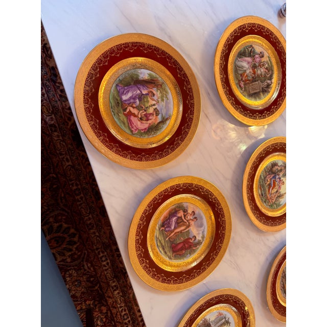 French Provincial In the Style of Royal Vienna Courting Plates, Set of Twelve For Sale - Image 3 of 17
