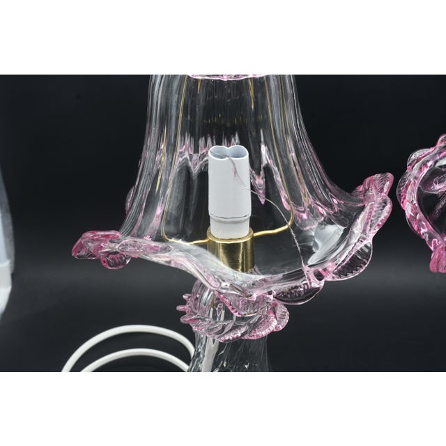 1970s Pink Table Lamps in Murano Glass - Set of 2 For Sale - Image 14 of 15