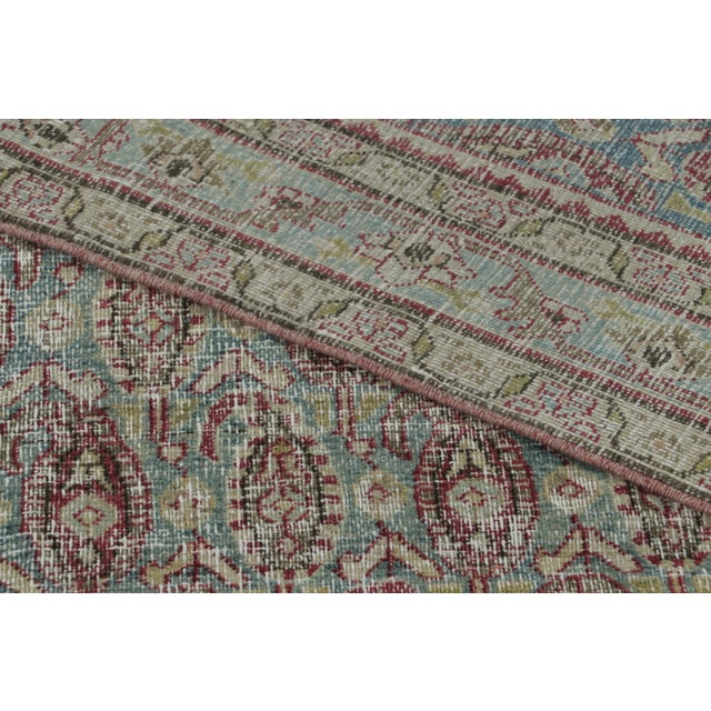 Textile Vintage Turkish Rug With Aqua Field & Crimson Paisley Design - Rug & Kilim For Sale - Image 7 of 9