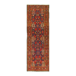 1900 - 1909 Navy Blue Antique Runner Malayer For Sale