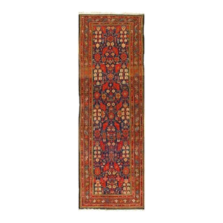 1900 - 1909 Navy Blue Antique Runner Malayer For Sale