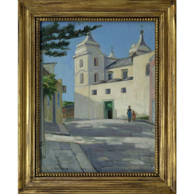 Alfredo Mahieux, Strade d'Ischia, 1949, Oil on Wood For Sale - Image 6 of 6