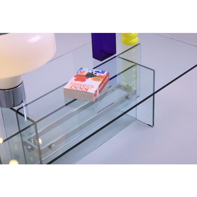 Small Italian Chrome and Glass Coffee Table from Fontana Arte, 1970s For Sale - Image 13 of 15