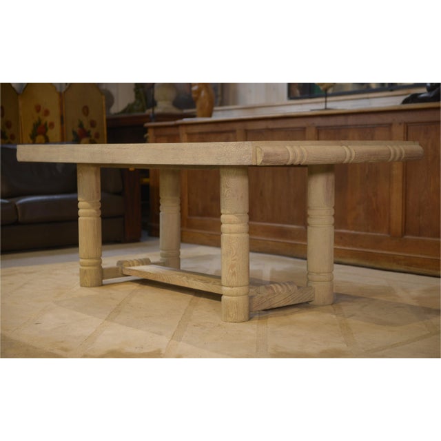 Art Deco Table in Limed Oak in the style of Jean-Charles Moreux, 1940s For Sale - Image 9 of 15