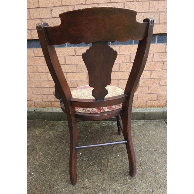 Late 19th C. Victorian Walnut and Tapestry Upholstered Seat Side Chair For Sale In Washington DC - Image 6 of 7