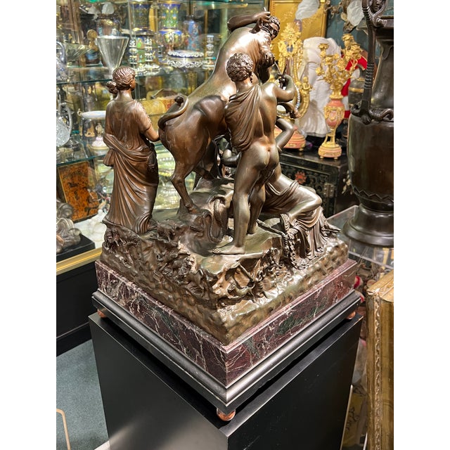 Antique Italian Grand Tour Bronze Sculpture of the Farnese Bull /Nelli Foundry For Sale - Image 13 of 17