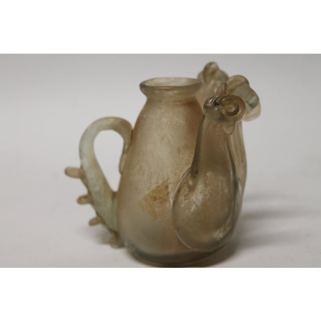 Antique Roman Glass Ewer With Handle and Twin Piped Spouts For Sale - Image 9 of 9