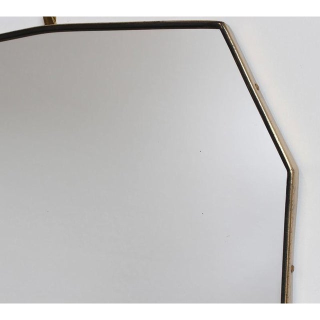 1960s Vintage Italian Wall Mirror with Brass Frame, 1960s For Sale - Image 5 of 18
