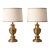 Vintage Solid Brass Table Lamps With Nailhead Linen Shades - a Pair For Sale