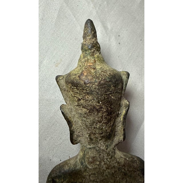 Rare Antique 17th Century Handmade Bronze Thailand Buddha Bust Statue Fragment For Sale - Image 9 of 11