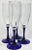 Cobalt Stemmed Champagne Flutes- Set of Four For Sale - Image 10 of 11
