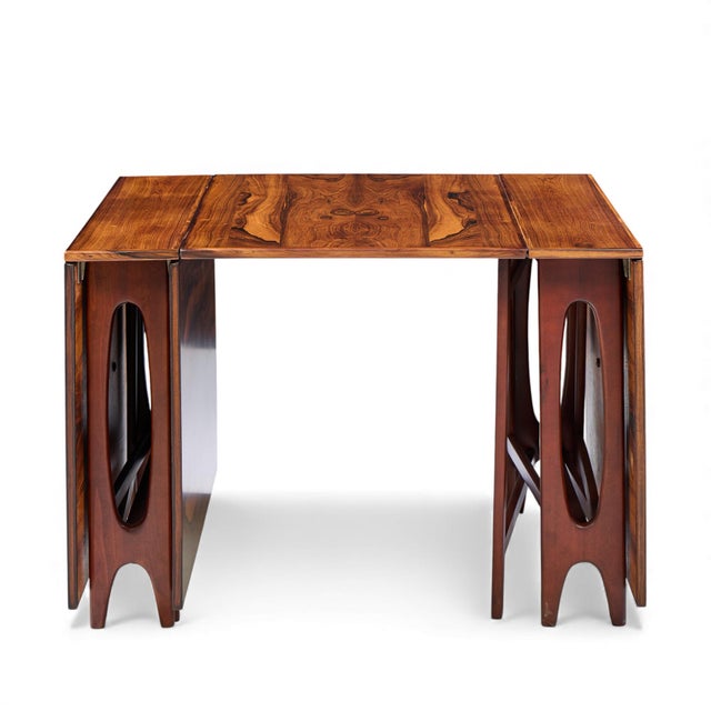 Mid 20th Century Bendt Winge Mid Century Norwegian Rosewood Drop-Leaf Rosewood Dining Table - Pair For Sale - Image 5 of 17