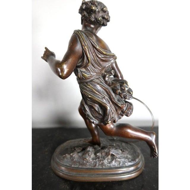 Duchoiselle, The Child with the Hoop, 1800s, Bronze For Sale - Image 4 of 11
