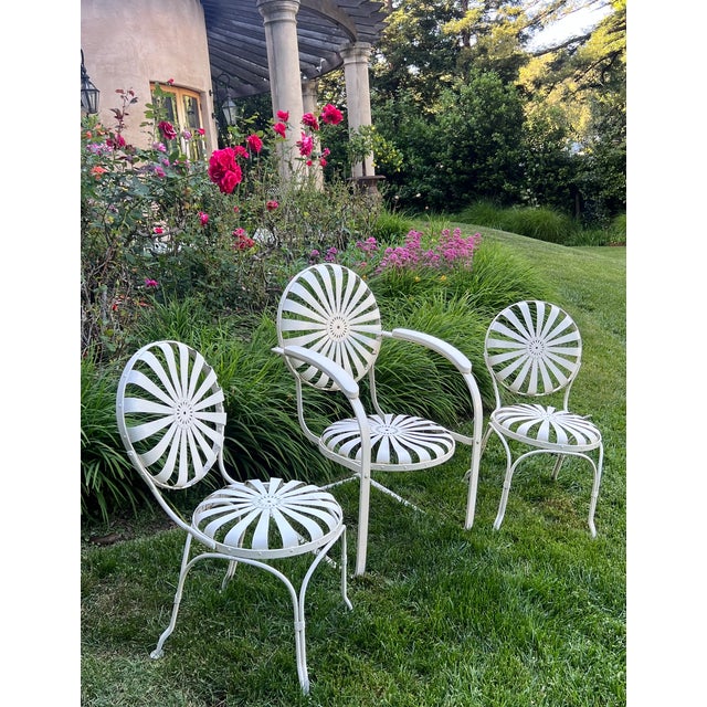 French François Carré Sunburst Garden Rocker Chair For Sale - Image 10 of 12
