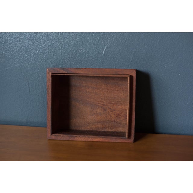 Abstract Vintage Fluted Mahogany Studio Craft Jewelry Box Organizer For Sale - Image 12 of 14