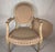 Late 20th Century Late 20th Century Louis XVI Style Creme Painted Upholsterer Fauteuil Armchair For Sale - Image 5 of 11