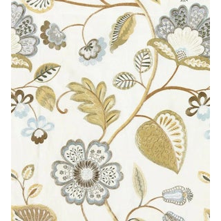 The House of Scalamandré Willowood Embroidery Fabric, Summer Sage For Sale