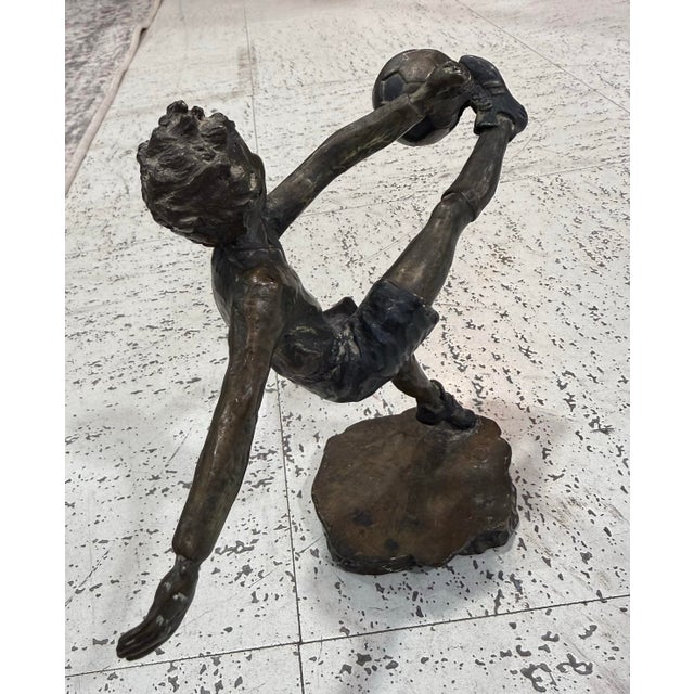 Contemporary Mark Hopkins Corner Kick Sculpture Limited Edition 1992 Signed Bronze 250/950 For Sale - Image 3 of 9