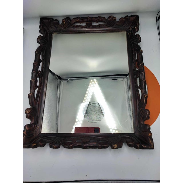 Carved Wood Wall Mirror, 1890s For Sale - Image 4 of 8