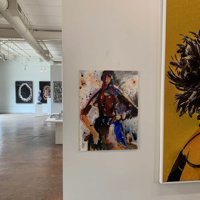 Woman in Thought Painting on Paper by Phil Saxon For Sale In West Palm - Image 6 of 11