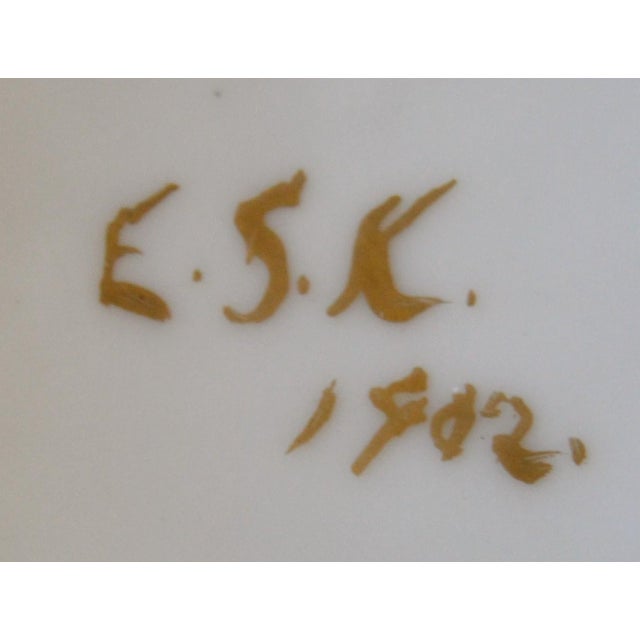 Early 20th Century Limoges Porcelain Carafe Pitcher Jug Monc and Gilt France For Sale - Image 11 of 12