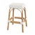 Wood Robias 30 in. Seat Height Rectangular Rattan Backless Bar Stool, Glossy White/ Natural Rattan Frame For Sale - Image 7 of 7